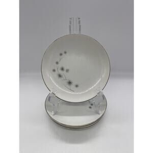 Creative Fine China Platinum Starburst 1014 Set of 5 Bread Plates 6.25" Japan